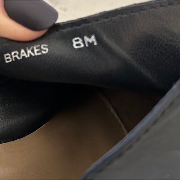 Vintage Nicole Black Leather Mules square toe block heel 90s Y2K minimalist 8 - Picture 12 of 13